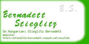 bernadett stieglitz business card